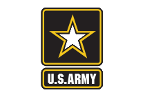 Here's an alt tag for the image: U.S. Army logo, black star on gold.