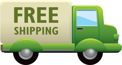 Free shipping written on a green truck